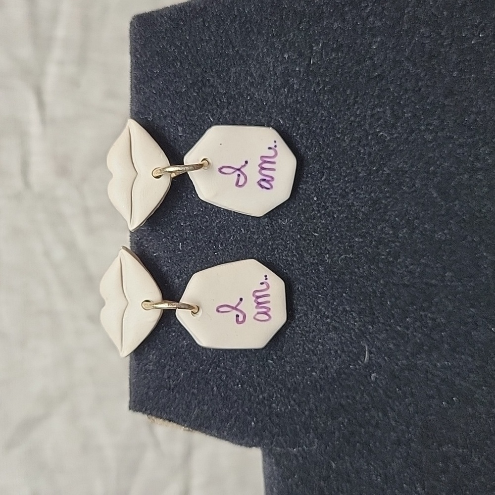 I Am Pierced Earrings with Lips